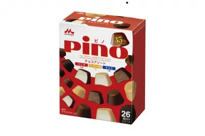 【写真】バニラ、アーモンド、チョコ味3種類の｢pino｣がアソートで26個入った｢ピノ チョコアソート｣も好評発売中!