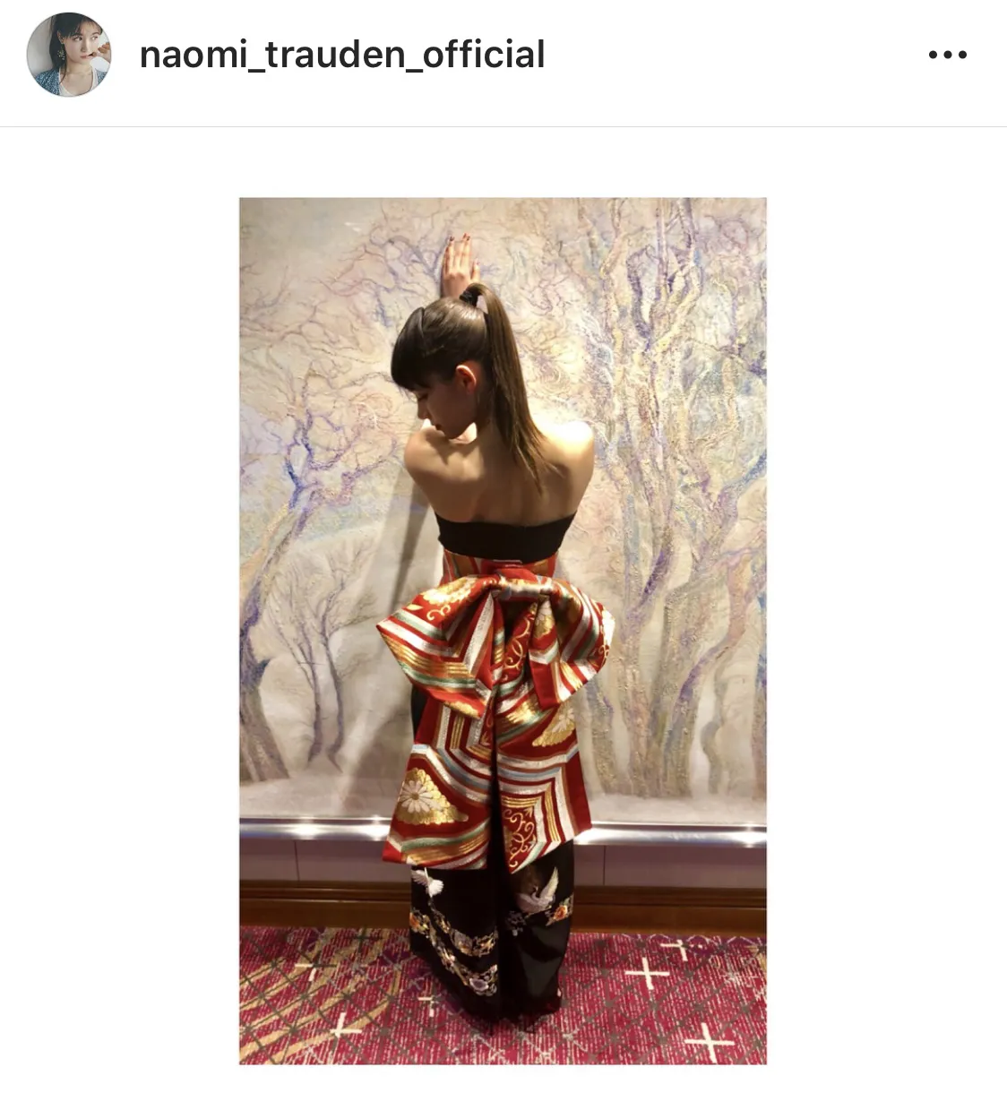 ※トラウデン直美公式Instagram(naomi_trauden_official)より