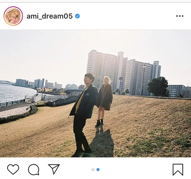 Dream AmiがInstagramにアップした半田悠人さんとのツーショット写真