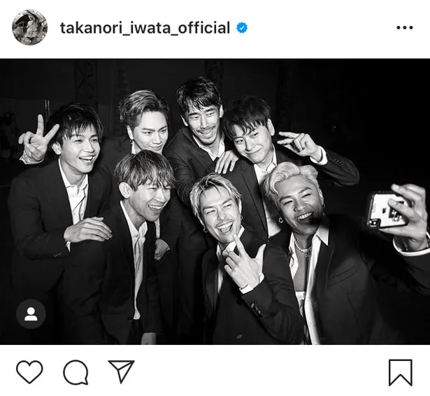 ※画像は岩田剛典オフィシャルInstagram(takanori_iwata_official)のスクリーンショット