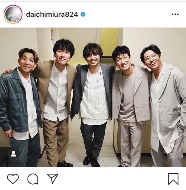 ※画像は三浦大知(daichimiura824)公式Instagramのスクリーンショット