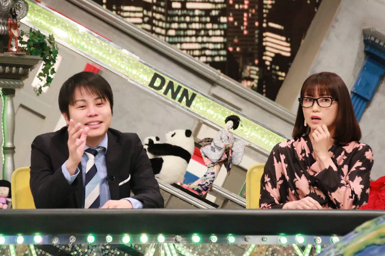 「脱力タイムズ」に出演するNON STYLE・井上裕介、新妻聖子(写真左から)