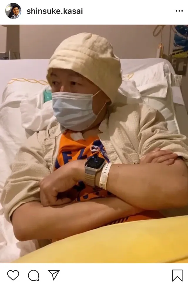 首相の「緊急事態宣言」会見を病院のテレビで見入る笠井信輔