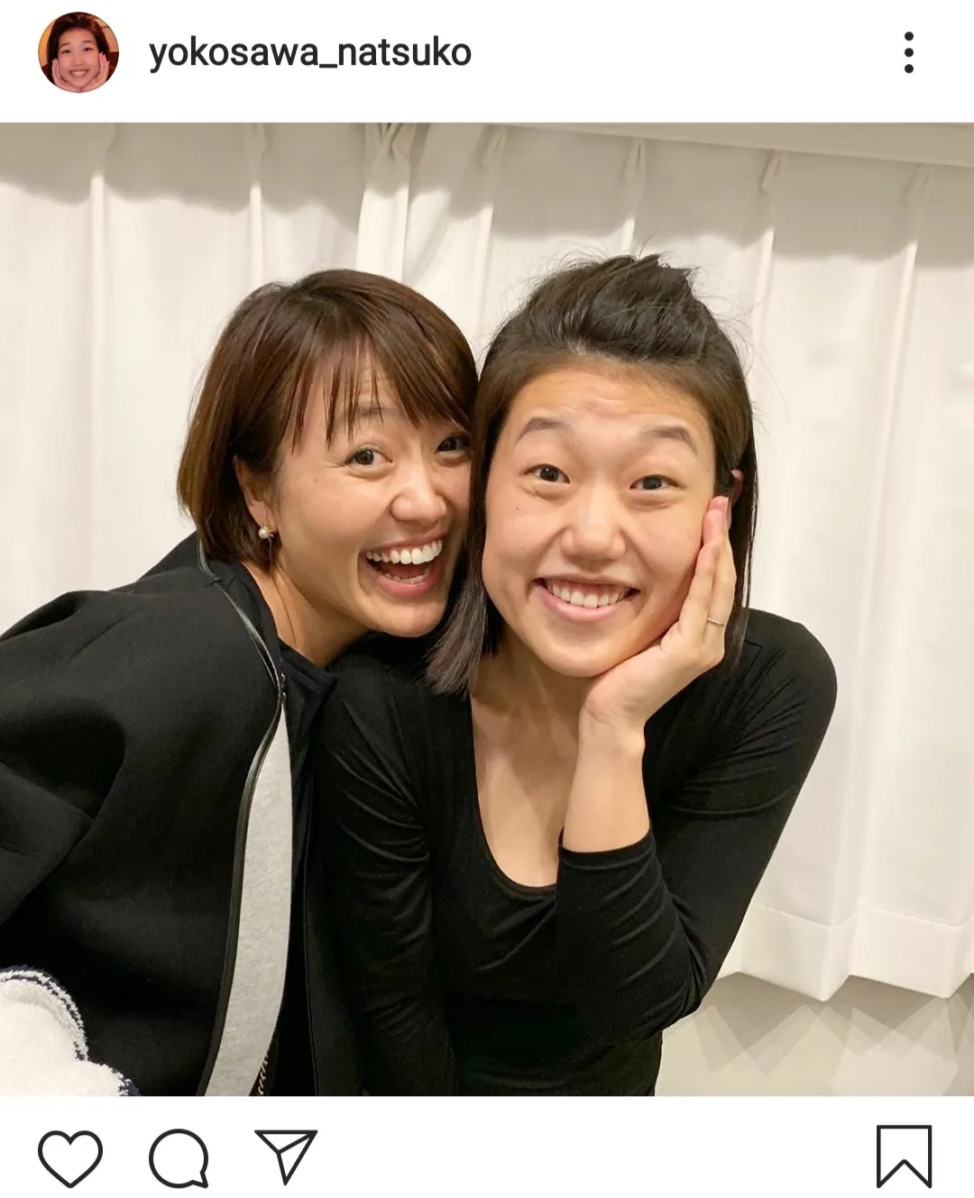 ※横澤夏子公式Instagram(yokosawa_natsuko)のスクリーンショット