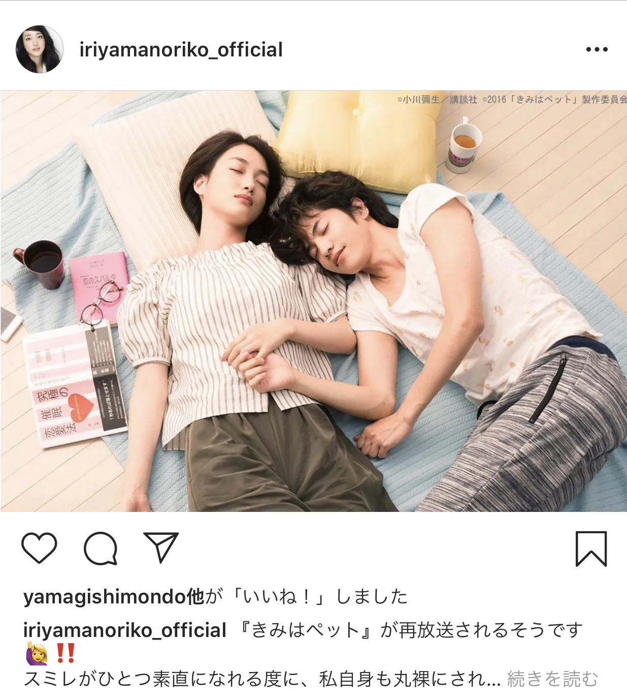 ※画像は入山法子(iriyamanoriko_official)公式Instagramのスクリーンショットより