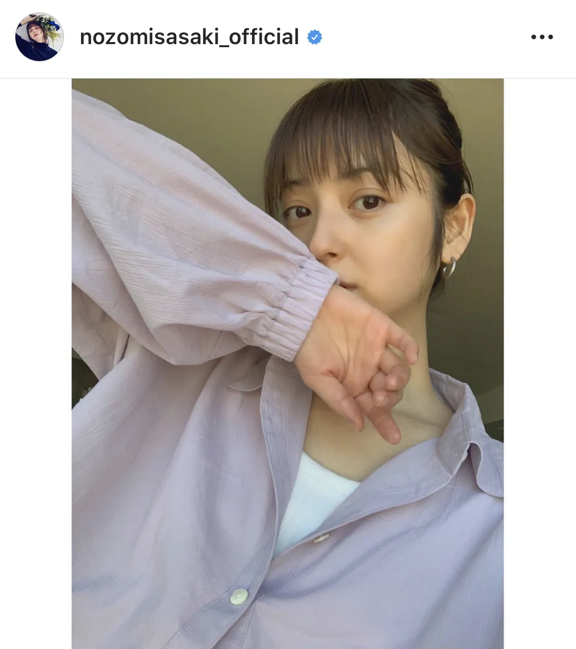 ※佐々木希公式Instagram(nozomisasaki_official)のスクリーンショット