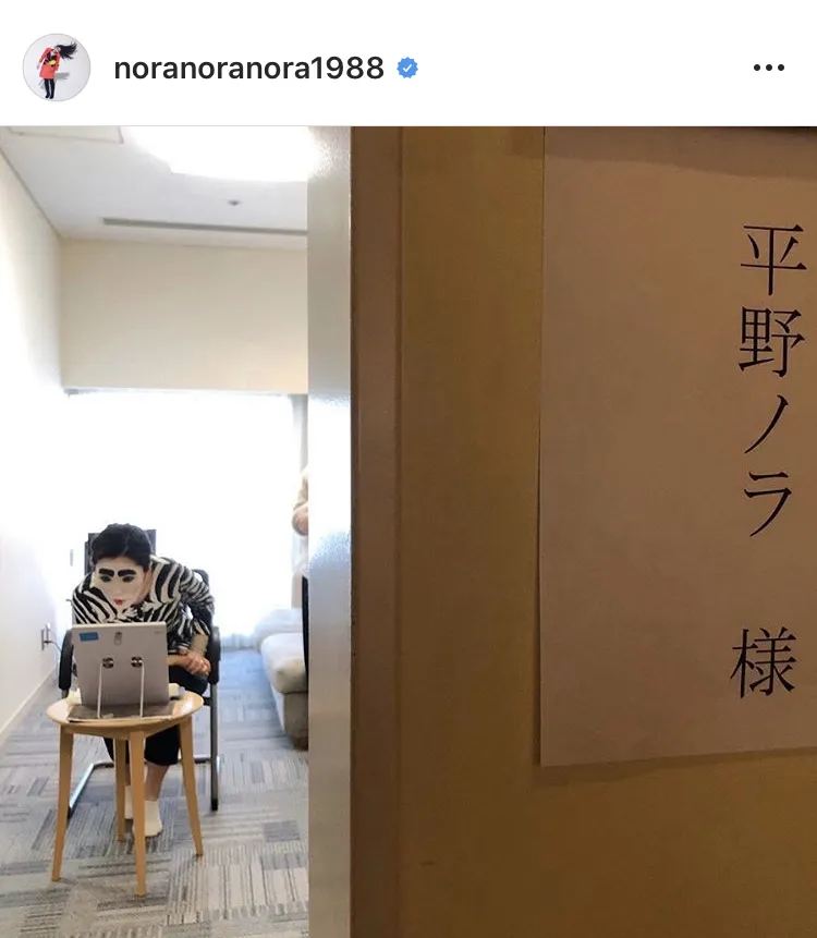 ※平野ノラ公式Instagram(noranoranora1988)のスクリーンショット
