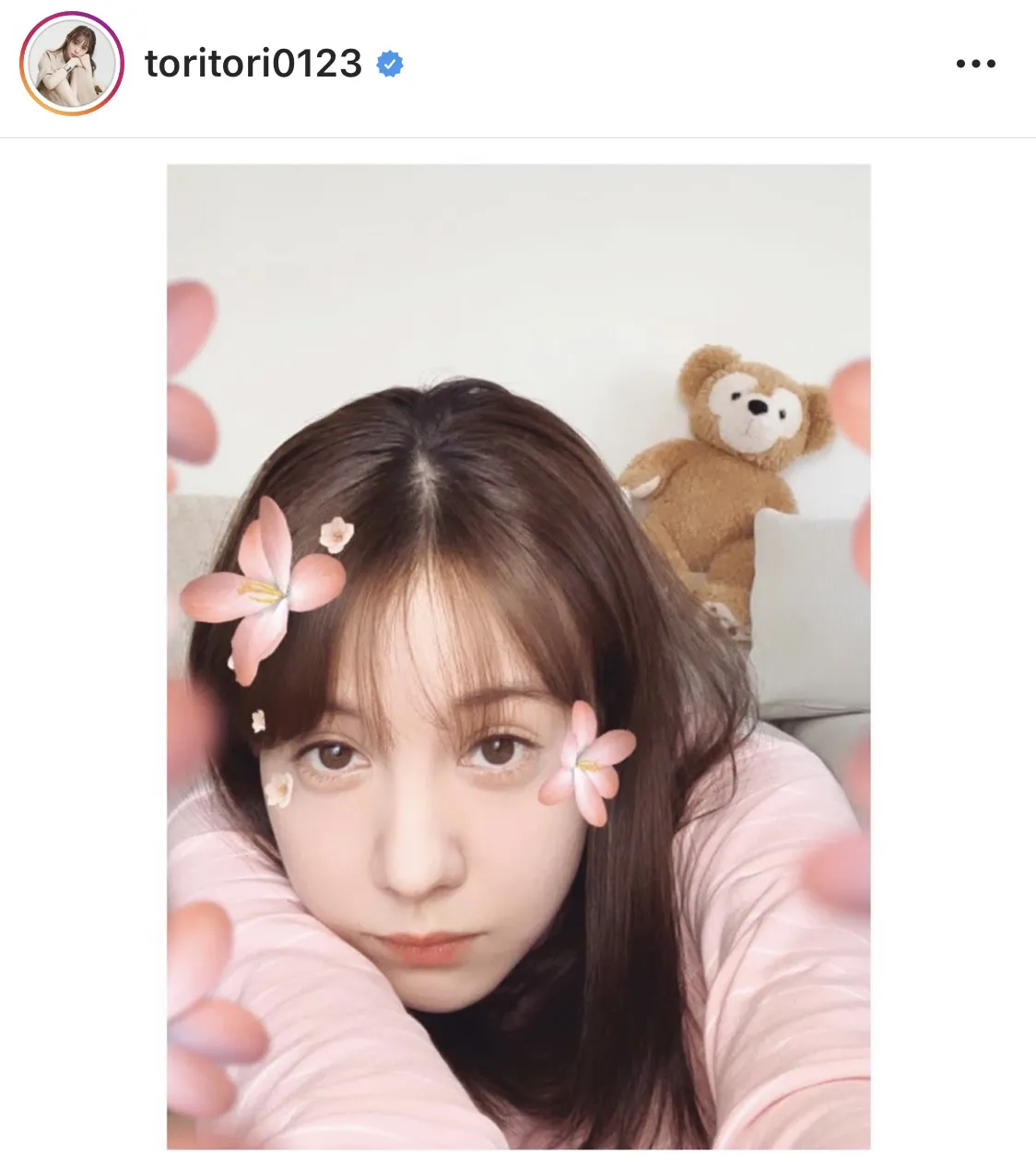 ※トリンドル玲奈の公式Instagram(toritori0123)のスクリーンショット