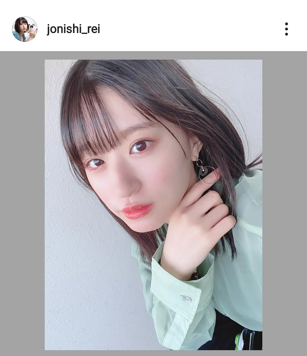 ※画像は上西怜(jonishi_rei)公式Instagramのスクリーンショット