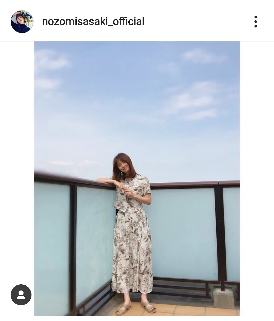 ※画像は佐々木希オフィシャルInstagram(nozomisasaki_official)のスクリーンショット