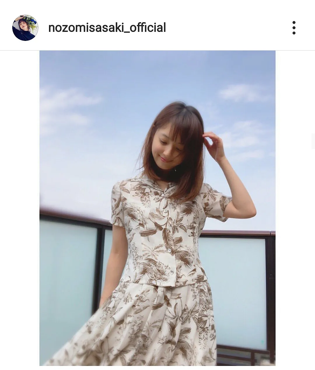 ※画像は佐々木希オフィシャルInstagram(nozomisasaki_official)のスクリーンショット