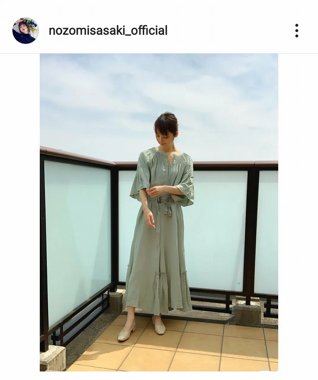 ※画像は佐々木希オフィシャルInstagram(nozomisasaki_official)のスクリーンショット