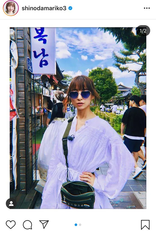 ※篠田麻里子オフィシャルInstagram(shinodamariko3)のスクリーンショット