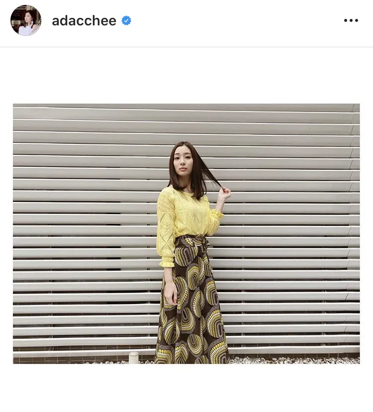 ※足立梨花公式Instagram(adacchee)のスクリーンショット