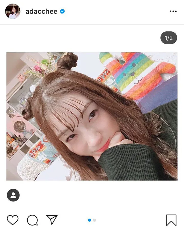 ※足立梨花オフィシャルInstagram(adacchee)のスクリーンショット