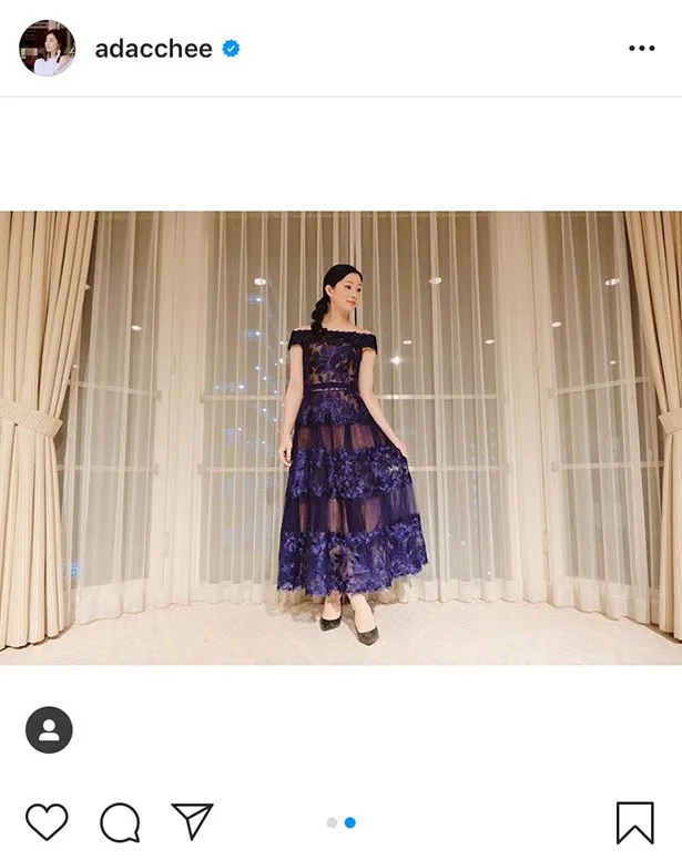 ※足立梨花オフィシャルInstagram(adacchee)のスクリーンショット