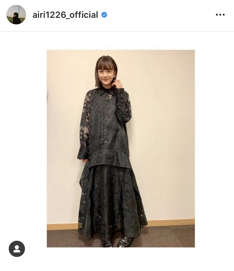 ※松井愛莉公式Instagram(airi1226_official)のスクリーンショット