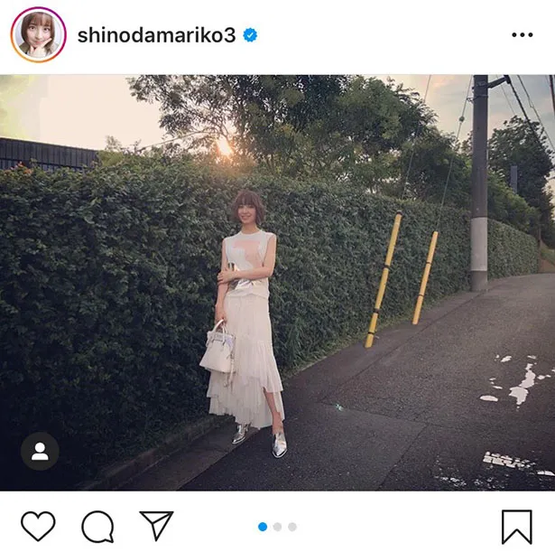 ※篠田麻里子オフィシャルInstagram(shinodamariko3)のスクリーンショット