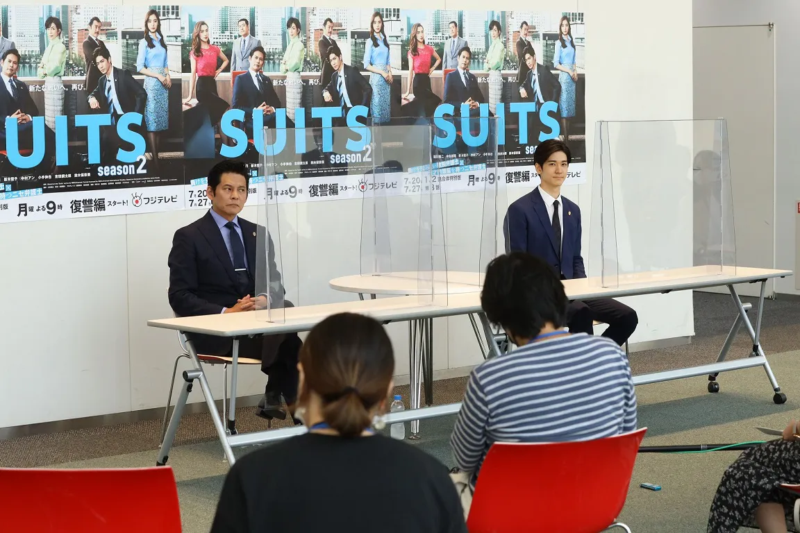 「SUITS/スーツ2」の取材会に出席した織田裕二、中島裕翔