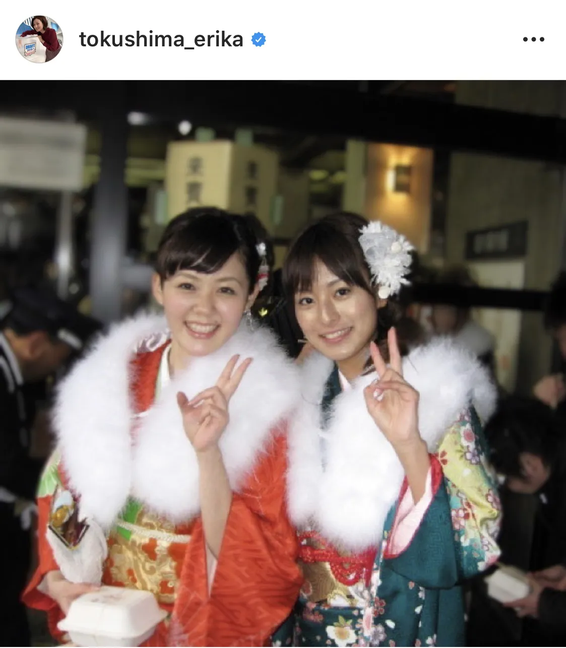 ※徳島えりかアナウンサー公式Instagram(tokushima_erika)のスクリーンショット