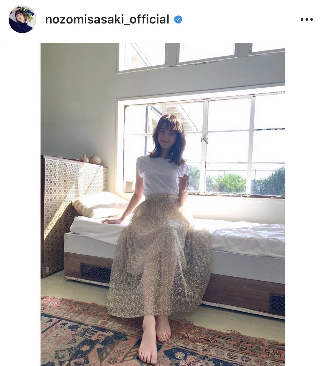 ※佐々木希公式Instagram(nozomisasaki_official)より