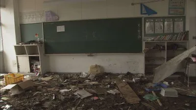 【写真】震災後の教室の様子