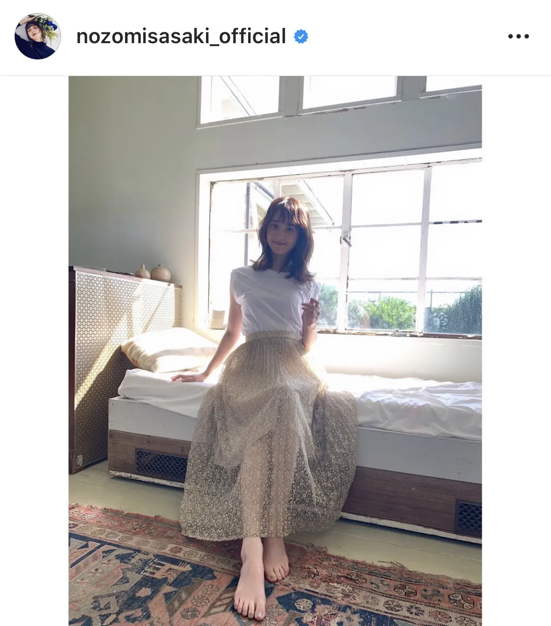 ※画像は佐々木希公式Instagram(nozomisasaki_official)のスクリーンショット