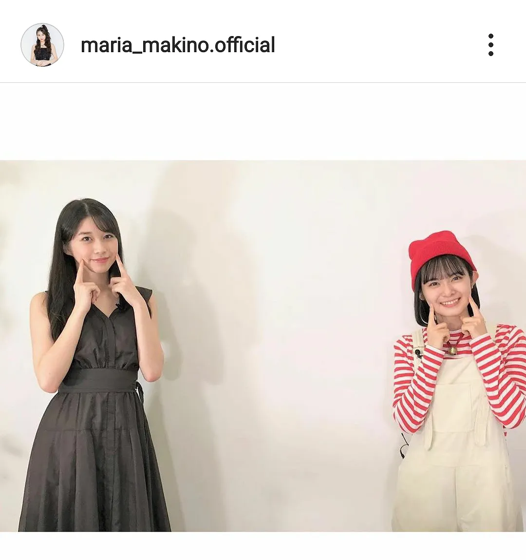 ※画像は牧野真莉愛(maria_makino.official)公式Instagramのスクリーンショット