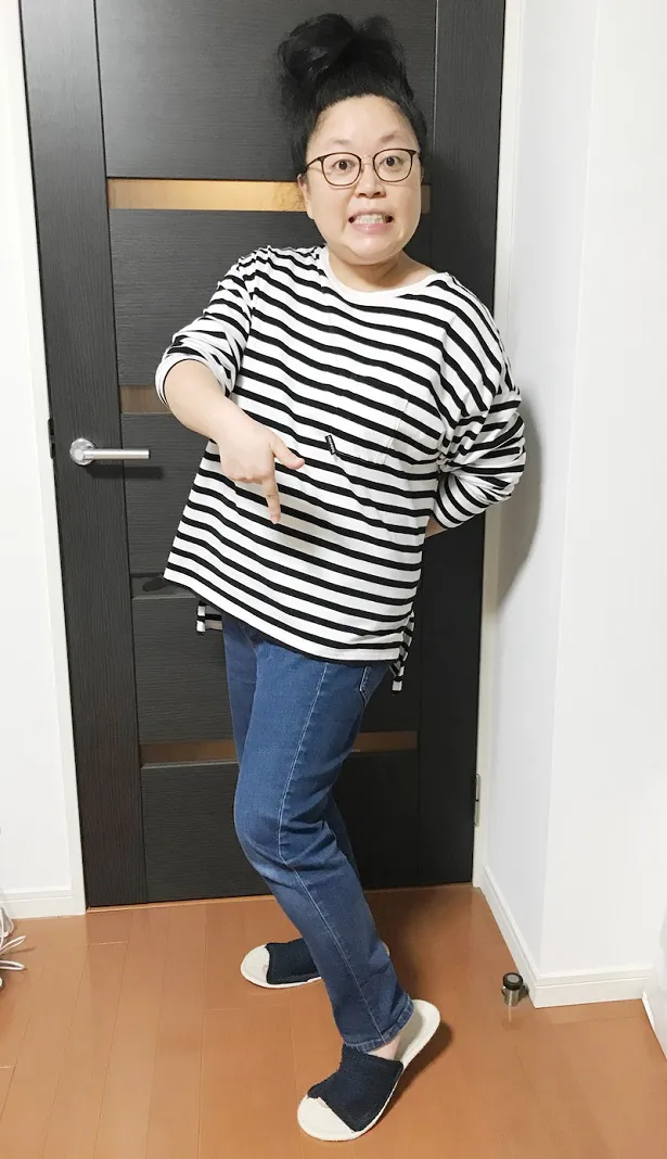 【写真を見る】「は……はけた」と産後初のデニムパンツ姿を公開したニッチェの江上敬子