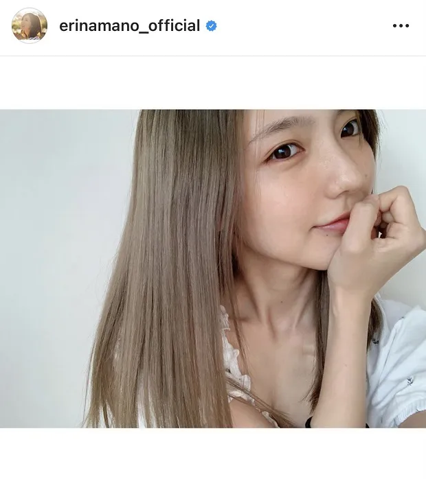 ※真野恵里菜公式Instagram(erinamano_official)のスクリーンショット