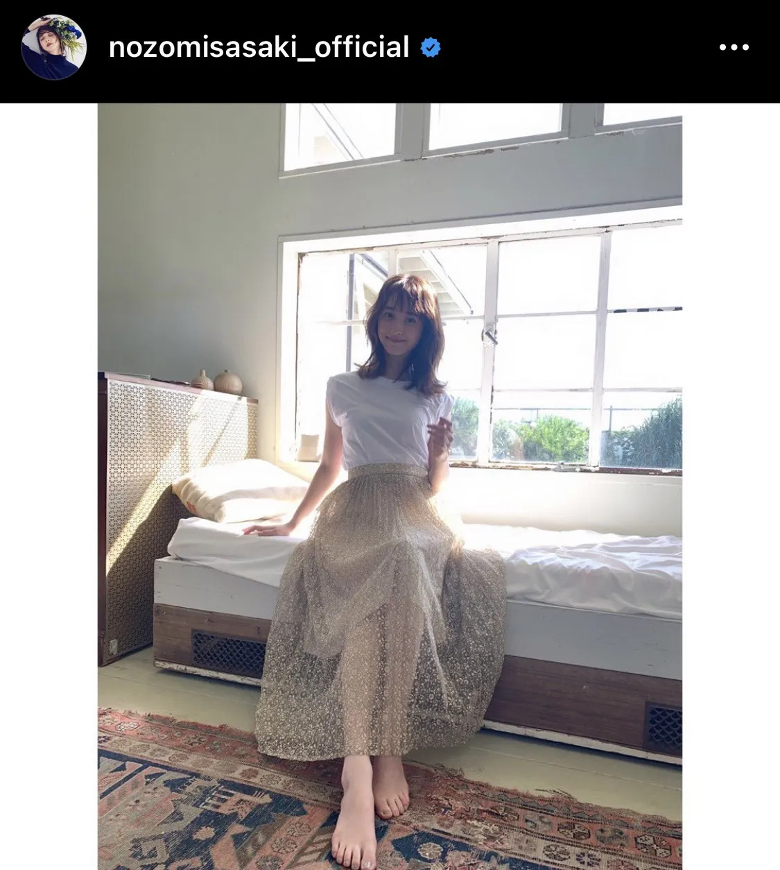 ※佐々木希オフィシャルInstagram(nozomisasaki_official)より