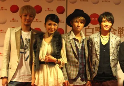 AAAメンバーの浦田直也、宇野実彩子、與真司郎、西島隆弘（写真左から）
