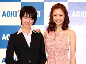 上戸彩と剛力彩芽がフレッシュマンにエール！