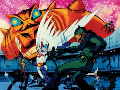ガッチャマンは、地球征服をたくらむ悪の秘密結社に5人の科学忍者が戦いを挑むヒーローアニメ