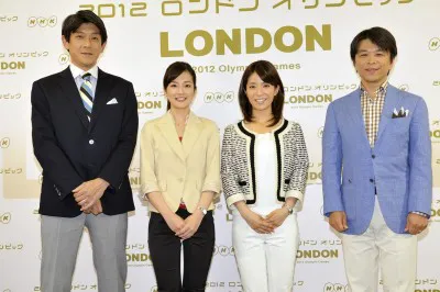 【ロンドン五輪で最高視聴率を取るものは？】NHKでの閉会式は竹林宏アナと鈴木奈穂子アナ（左から）が担当