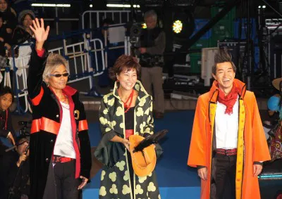 フランキー役の矢尾一樹、ニコ・ロビン役の山口由里子、ブルック役のチョー(写真左から)