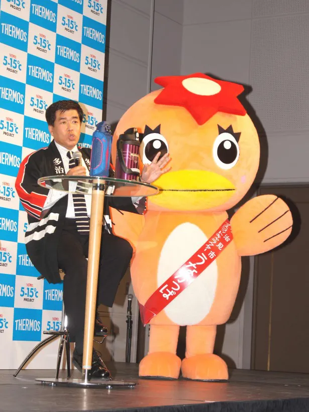 古川市長と共に岐阜・多治見市のマスコットキャラクター、うながっぱも登場