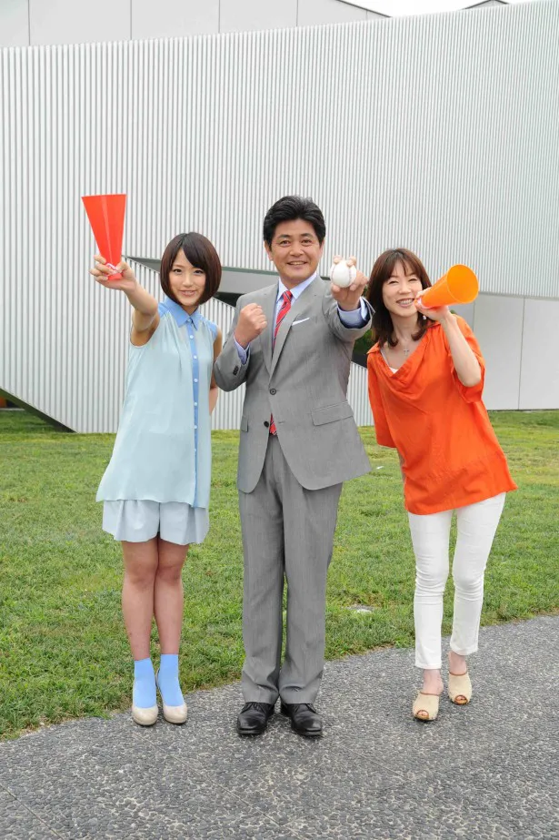 新しく“夏の顔”として「熱闘甲子園」キャスターに就任した竹内由恵アナ、工藤公康、長島三奈(写真左から)