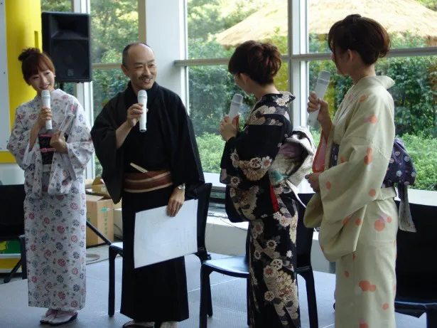 3人の鮮やかな着物姿に監修を務めた京都の呉服店店主の高田啓史氏も絶賛！