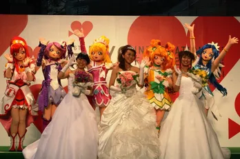 プリキュアイベント開催! 生天目仁美、渕上舞、宮本佳那子がウエディングドレス姿で“愛を繋ぐ”