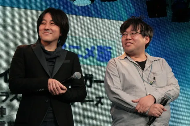 原作者の伊藤彰(左)とアニメ版監督の板垣伸(右)も登場