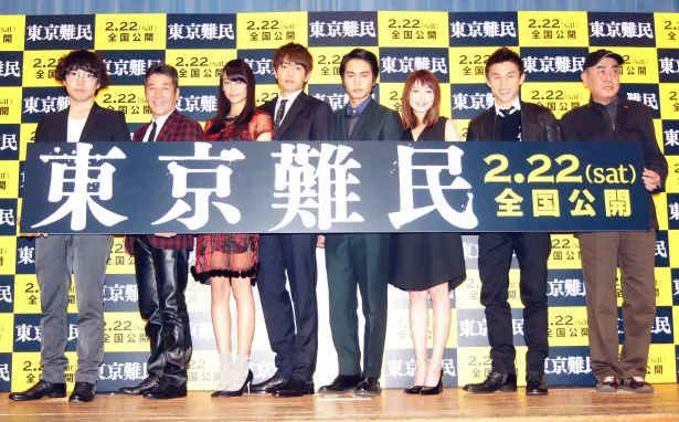 【写真】高橋優、井上順、山本美月、青柳翔、中村蒼、大塚千弘、中尾明慶、佐々部清監督(写真左から)