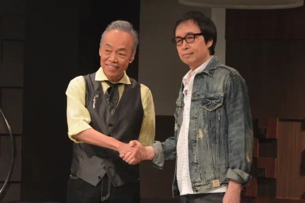 6月7日(土)放送の「地球劇場～100年後の君に聴かせたい歌～」で初デュエットが実現した谷村新司(左)と吉田拓郎(右)