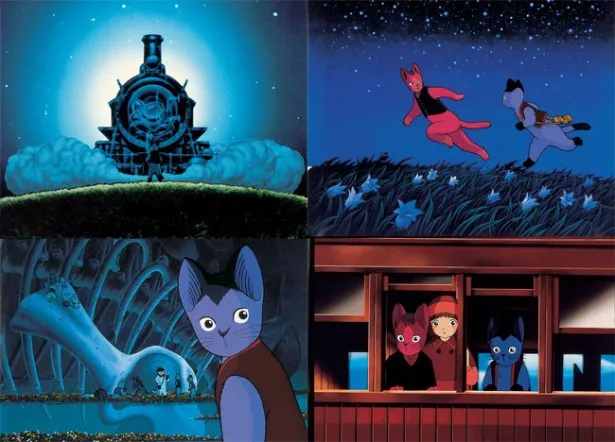 「銀河鉄道の夜」では、主要登場人物たちが擬人化した猫として描かれている