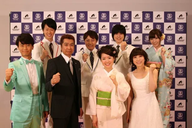 上段左より はやぶさ（ヤマト、ヒカル、ショウヤ）、岩佐美咲(AKB48) 下段左より　氷川きよし、山川豊、田川寿美、水森かおり