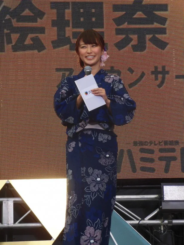 TBS入社7年目の枡田恵理奈アナは濃紺の浴衣姿を披露