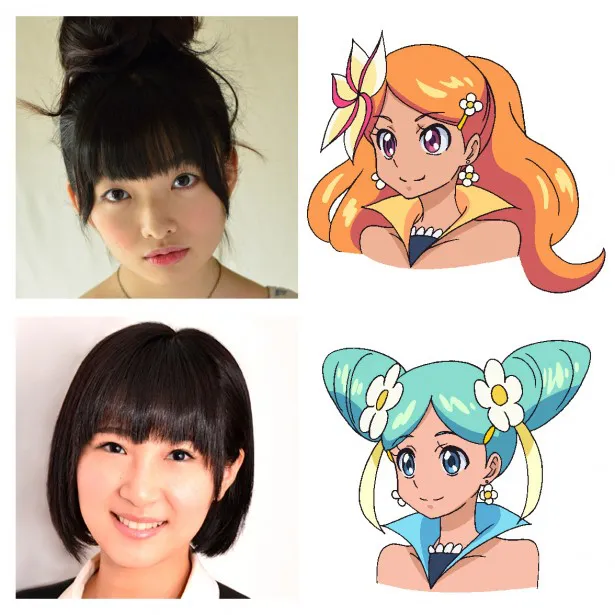 「ハピネスチャージプリキュア！」にゲスト声優として出演することが決まった(上から)吉田仁美と仲谷明香