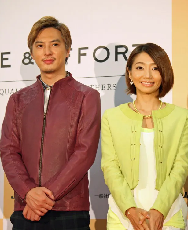 ベストレザーニスト2014に選ばれた塚本高史(左)と眞鍋かをり(右)