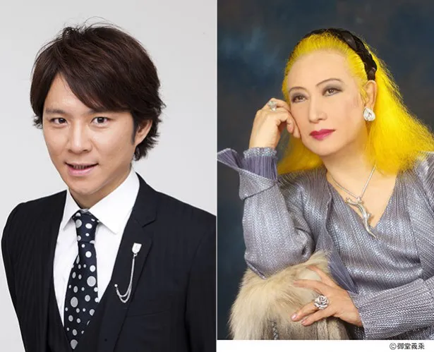 「ニュースな晩餐会」に出演する（写真左から)アンジャッシュ・渡部建、美輪明宏。この2人に田中みな実が加わる