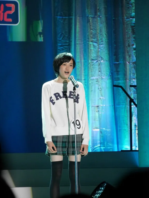 「歌うま・声優」部門賞には小泉萌香さん（18）。コーラス部出身で、声優をめざしたいとアピール